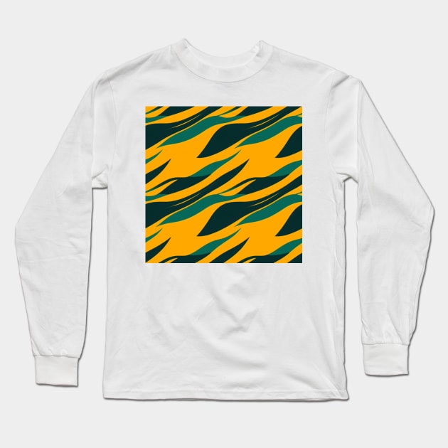 Tiger Stripes Pattern Long Sleeve T-Shirt by Sevendise